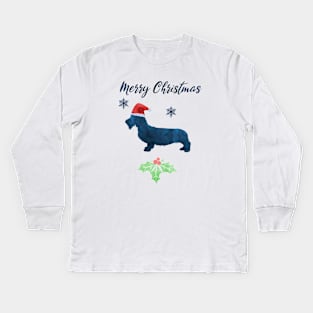 Christmas Wirehaired Dachshund Kids Long Sleeve T-Shirt